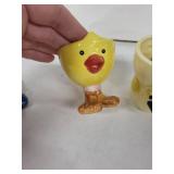 Vintage Ceramic Egg Cups - Animal-Shaped Set (Lot of 4)