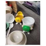 Assorted Plastic Egg Cups & Kitchen Accessories - Colorful Collectible Set