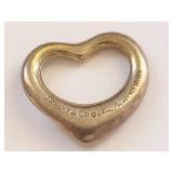 Tiffany & Co Elsa Peretti 925 Sterling Silver Open Heart Charm Pendant Spain