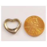 Tiffany & Co Elsa Peretti 925 Sterling Silver Open Heart Charm Pendant Spain