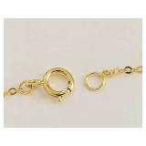 Sterling Silver 925 Gold Tone Paperclip Chain Bracelet w/ Clear Stone Accent Adjustable
