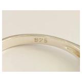 Sterling Silver 925 Pearl & Purple Stone Five-Stone Ring Size 8