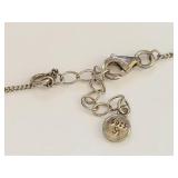 S925 Sterling Silver Feather Lariat Y Necklace Adjustable Chain SA Marked