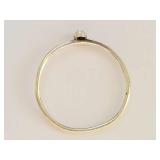 Sterling Silver Thin Stacking Ring w/ Small Black Round Stone, Bezel Set, Size 6