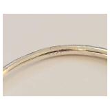 Sterling Silver Thin Stacking Ring w/ Small Black Round Stone, Bezel Set, Size 6