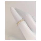 Sterling Silver Adjustable Leaf Pattern Band Ring Size 5 Open Wrap