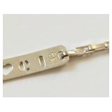 Italian Sterling Silver I Heart U Cutout Bar ID Bracelet 925 Chain