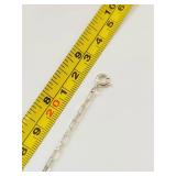 Italian Sterling Silver I Heart U Cutout Bar ID Bracelet 925 Chain