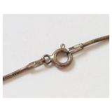 Italy 925 Sterling Silver Snake Chain Necklace 16" Fine Jewelry Spring Ring Clasp