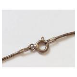 Italy 925 Sterling Silver Snake Chain Necklace 16" Fine Jewelry Spring Ring Clasp