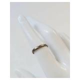 Sterling Silver 925 Criss Cross Engraved Band Ring Size 7 Minimalist Stacking Jewelry