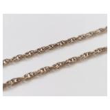 Sterling Silver Rope Chain Bracelet Lobster Clasp Approx 9 Inch Minimalist