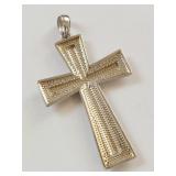 "RL" Sterling Silver 925 Cross Pendant Polished Tapered Christian Religious Charm