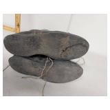 Vintage Leather Work Boots with Gauntlet Gloves - Used Condition