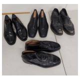 Lot of 4 Pairs Black Dress Shoes Including Kenneth Cole - Men