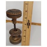 Vintage Brass Door Knob Set with Intricate Design and Mechanism