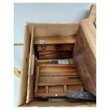 Lot of Vintage Wooden Toolboxes and Miscellaneous Items - R.B. Tools, Nippon Kogaku