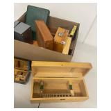 Vintage Machinist Tool Boxes Lot Standard Gage Company Tumico Wood Metal Storage Cases