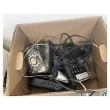 Large mixed lot vintage rotary telephones Automatic Electric Monophone plus assorted parts decor