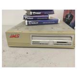 IMS SyQuest 44MB External Drive with 4 Removable Cartridges & Vintage Beta Hi-Fi Movie Tapes