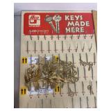 Ilco Unican KEYS MADE HERE Metal Key Blanks Bulk with Counter Display Board Locksmith