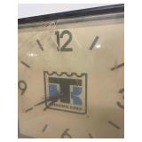Vintage Thermo King Advertising Wall Clock Square Industrial Shop Display Clock Damaged Glass