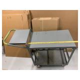 Little Giant gray steel 2-shelf utility platform cart with handle and red casters