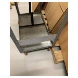 Little Giant gray steel 2-shelf utility platform cart with handle and red casters