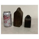 Pair Vintage Cast Iron Counterweights Industrial Farm Hardware Door or Scale Metal Weights