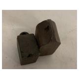 Pair Vintage Cast Iron Counterweights Industrial Farm Hardware Door or Scale Metal Weights