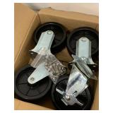 Set of 4 Heavy Duty 5" Caster Wheels, 2 Swivel Locking 2 Fixed with Mounting Screws