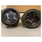 Vintage Panel Gauge Lot Stewart Warner AC Smiths Ammeter Temp Fuel Level Instruments Set of 5
