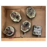 Vintage Panel Gauge Lot Stewart Warner AC Smiths Ammeter Temp Fuel Level Instruments Set of 5