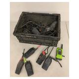 Assorted Two-Way Radios Walkie Talkies with Chargers in Frigidaire Crate Motorola HYT Lot