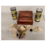 Vintage WHISK Hand Cleaner Cans, Lane Cedar Box & Ronson Repair-A-Lite Lighter Parts Lot