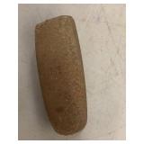 Primitive stone pestle / handheld grinding tool, brown sandstone, approx 6 inch long, rustic display