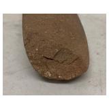 Primitive stone pestle / handheld grinding tool, brown sandstone, approx 6 inch long, rustic display