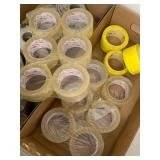 5 Handheld Packing Tape Dispensers with Clear & Yellow Shipping Tape Rolls Warehouse Supply