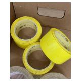 5 Handheld Packing Tape Dispensers with Clear & Yellow Shipping Tape Rolls Warehouse Supply
