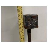 Handmade Welded Metal Hammer Sculpture with Star Design Rustic Industrial Art Decor