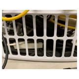 Assorted Power Strips Surge Protectors Extension Cords Basket with Tripp Lite Outlet Bar