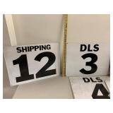Warehouse SHIPPING RECEIVING USPS DLS numbered dock door signs and Destination Entry Door panels