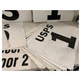 Warehouse SHIPPING RECEIVING USPS DLS numbered dock door signs and Destination Entry Door panels