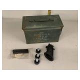 US .50 Cal Ammo Can A557 with 1911 .45 ACP 7rd Magazine, Revolver Grip & 3 Speedloaders