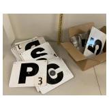 Large mixed metal sign letter panels black on white industrial signage plates for decor or crafts