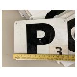 Large mixed metal sign letter panels black on white industrial signage plates for decor or crafts