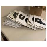 Large mixed metal sign letter panels black on white industrial signage plates for decor or crafts