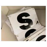 Large mixed metal sign letter panels black on white industrial signage plates for decor or crafts