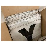 Large mixed metal sign letter panels black on white industrial signage plates for decor or crafts