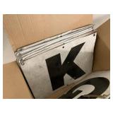 Large mixed metal sign letter panels black on white industrial signage plates for decor or crafts